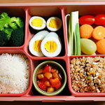 **

A balanced meal with a variety of foods, arranged to showcase nutritional diversity (fruits, vegetables, protein, grains). Emphasize health and cost-effectiveness. Consider a Japanese bento box style for presentation. "Linear Programming" subtly displayed as part of a menu or grocery list in the background. Bright, appealing lighting.

**