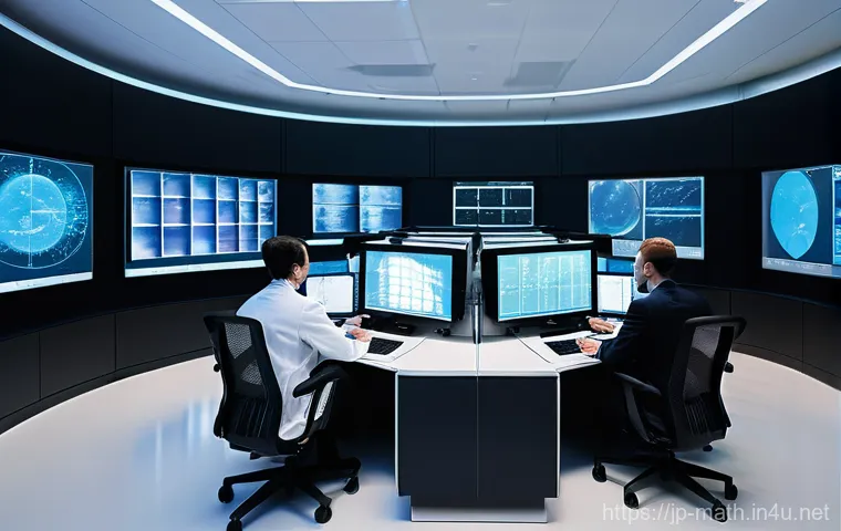 미분 방정식의 실생활 적용 - **Prompt:** "A futuristic weather command center, bustling with activity. Scientists in clean, moder...